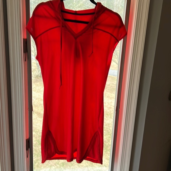 Athleta Dresses & Skirts - ATHLETA Red Hood Athletic Tee Shirt Dress